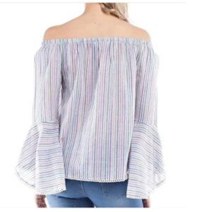 SOLITAIRE Off Shoulder Belle Cuff Boho Top Size XL - EUC!
